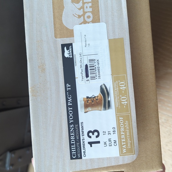 Sorel Children's YOOT PAC TP Boots, Mesquite color, Size 13, NIB - Picture 5 of 5